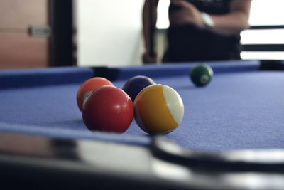 Close-up of balls on table