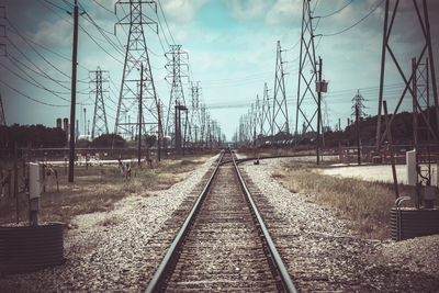 Railroad tracks against sky