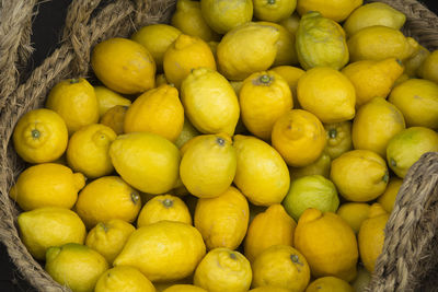 High angle view of fruits for sale in market