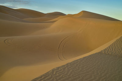 Sand dunes in desert