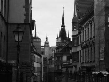 Low angle view of buildings in city