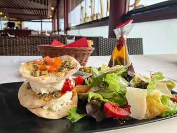 Close-up of food served in plate