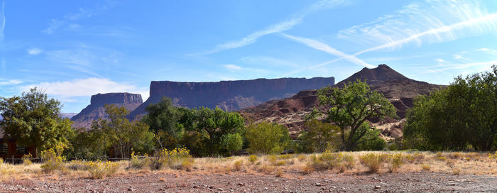 Moab panorama views colorado river jackass canyon red cliffs canyonlands arches national park, utah