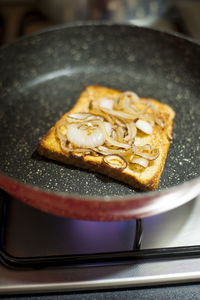 High angle view of dessert in plate