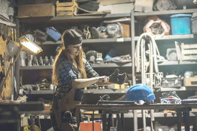 Portrait of a woman working