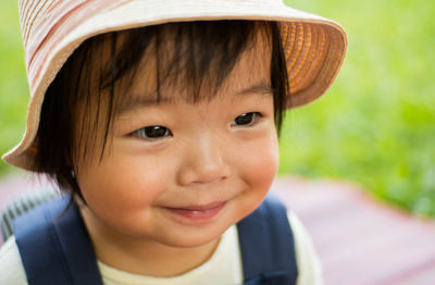 Portrait of cute boy smiling