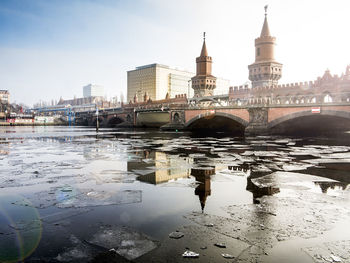 Reflection of buildings in water