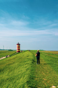 Panoramic view of the pilsumer lighthouse, germany.