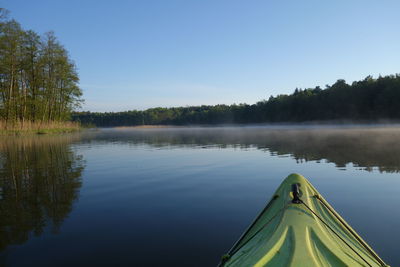 Scenic view of lake against clear sky