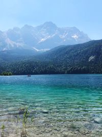 Scenic view of lake against mountains