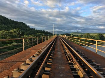 Railroad tracks against sky