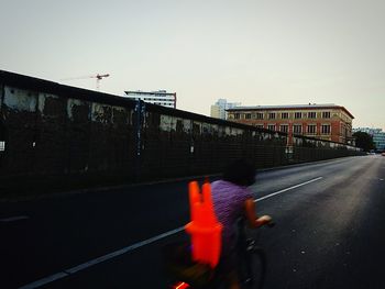 Road against clear sky