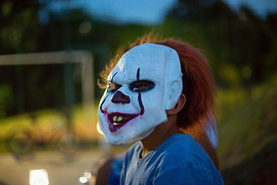 Portrait of man wearing mask