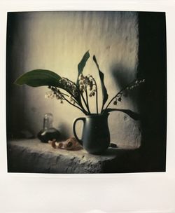 Close-up of flower vase on table