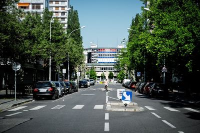 Cars on city street