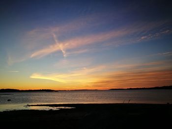 Scenic view of calm sea at sunset