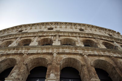 Low angle view of historical building against clear sky