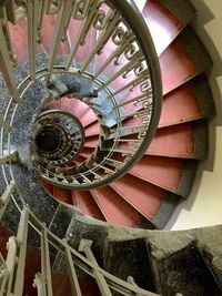 Directly below shot of spiral staircase