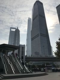 Low angle view of modern buildings against sky