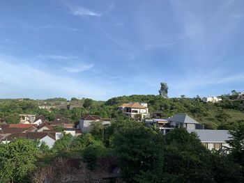 High angle view of townscape against sky