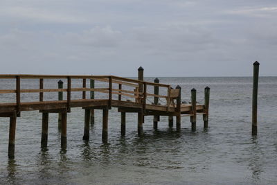 Pier on sea against sky