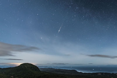 Scenic view of sea against sky at night