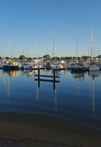 Boats in calm blue sea