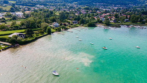 High angle view of beach