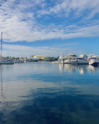 View of marina at harbor