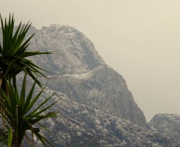 Scenic view of mountains against clear sky