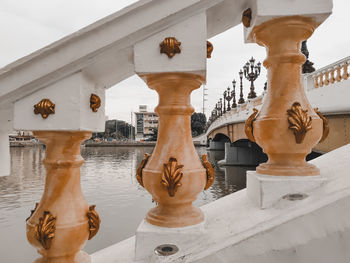 Low angle view of statue against building