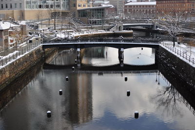 High angle view of bridge over water