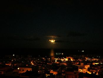 Illuminated cityscape at night