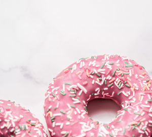 Close-up of donut on snow