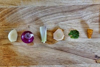 Directly above shot of bread on table