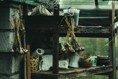 Various objects on table