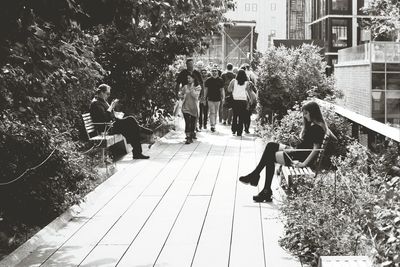People walking in city