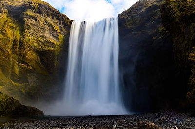 Scenic view of waterfall