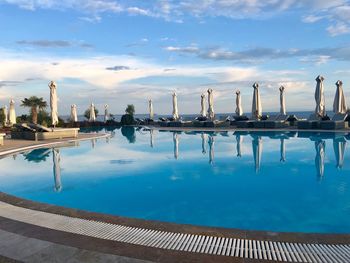 Swimming pool against sky
