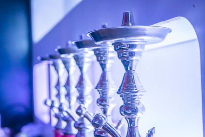Close-up of hookah on table