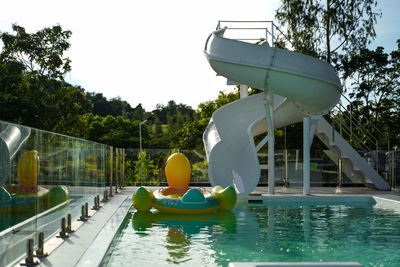 Low angle view of boat in lake