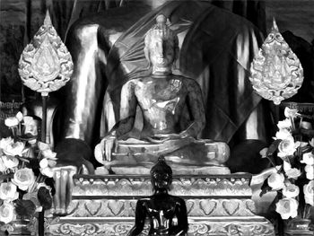 Close-up of buddha statue in temple