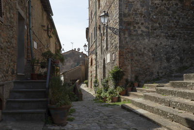 View of a medieval street with the house of san galgano