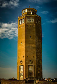 Low angle view of a water tower against sky