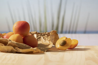 Close-up of fruits on table