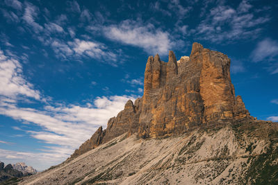 Panoramic view of the tre cime di lavaredo, dolomites