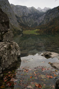 Scenic view of lake against mountains