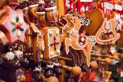 Close-up of carousel in amusement park
