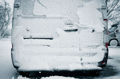 Close-up of snow on white surface