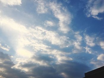 Low angle view of cloudy sky